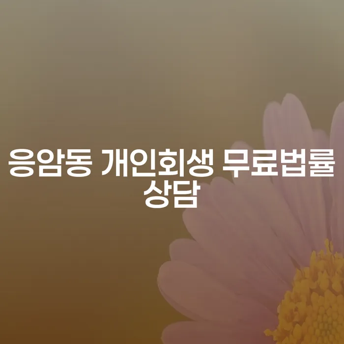응암동 개인회생 무료법률상담