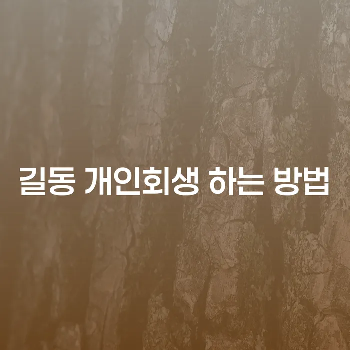 길동 개인회생 하는 방법을 알고 싶으신가요?